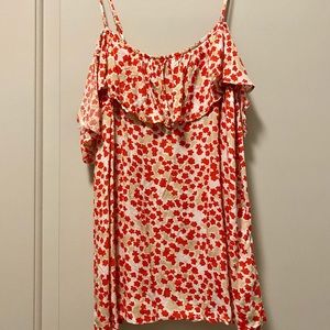 Red Floral Off the Shoulder Tank